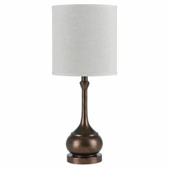 Wholesale 😀 Cal Lighting Tapron 10" Mid-Century Durable Metal Accent Lamp In Brown 🎁