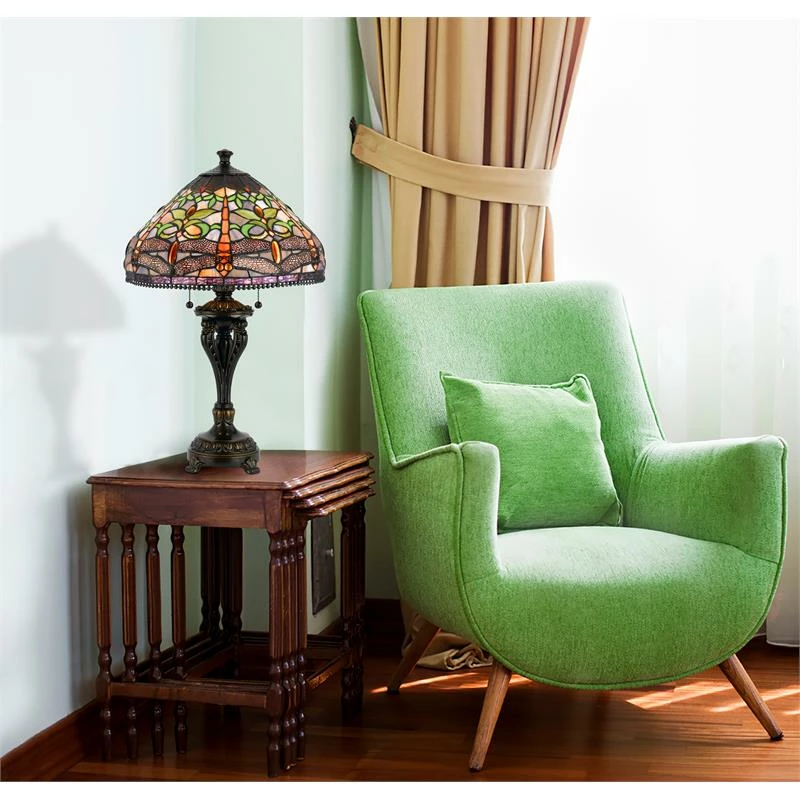 Cheap โ๏ธ Cal Lighting Tiffany 16" Durable Metal Table Lamp In Antique Bronze ๐ฅฐ - Image 2