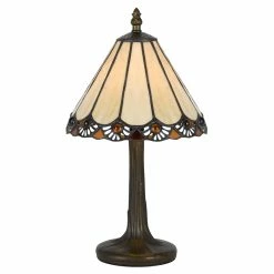 Wholesale ✔️ Cal Lighting Tiffany 7.5" Transitional Metal Accent Lamp In Antique Brass 💯
