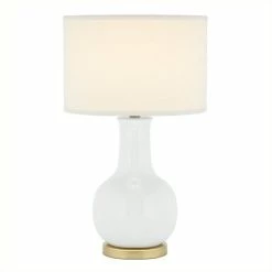 Cheapest ✔️ Hawthorne Collections Ceramic Lamp In White With White Shade ⭐