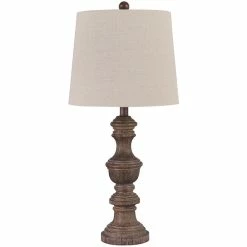 Cheap 🎁 Ashley Furniture Magaly Wood Table Lamp In Brown (Set Of 2) 🌟