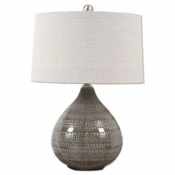 Wholesale 🎉 Allora 1-Light Ceramic And Metal Lamp In Smoke Gray 🌟