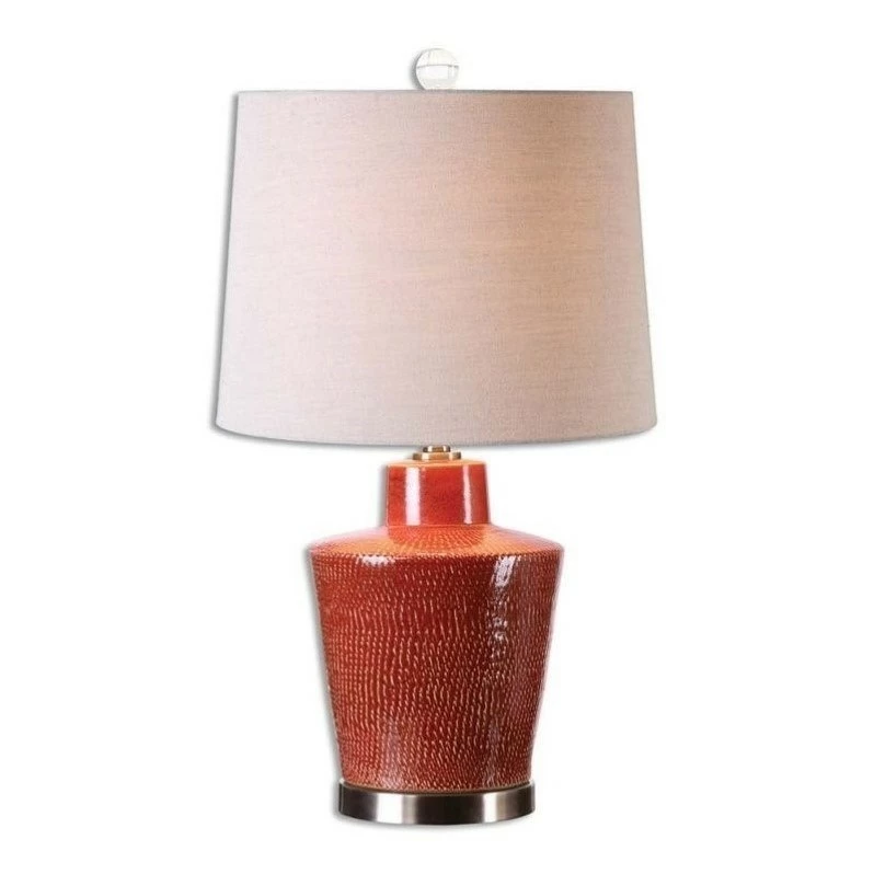 Best reviews of 👍 Allora 1-Light Ceramic And Metal Table Lamp In Brick Red ✨