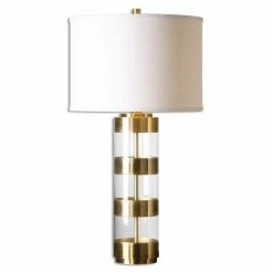 Top 10 😀 Allora 1-Light Metal And Acrylic Table Lamp In Brushed Brass 🥰