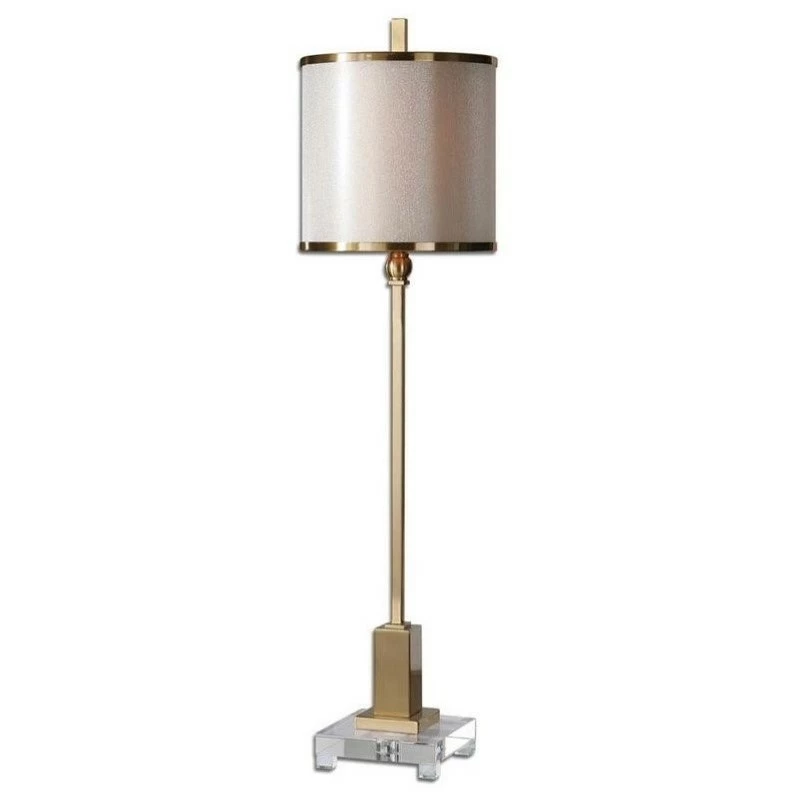 Best Sale ✔️ Allora 1-Light Crystal And Metal Buffet Lamp In Brushed Brass ✨