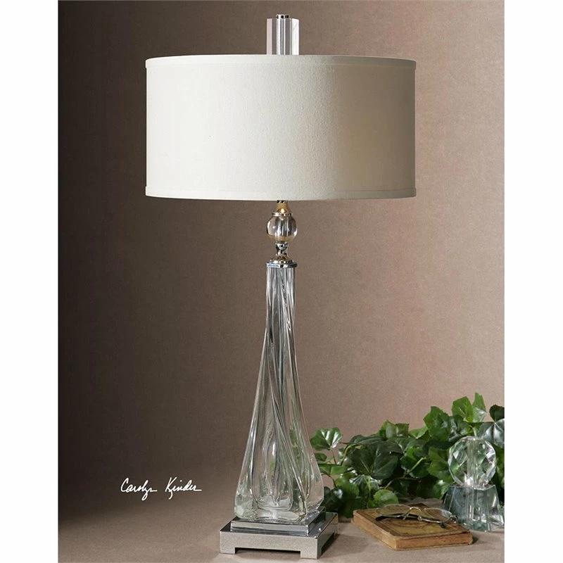 Hot Sale π Allora 2-Light Twisted Glass Table Lamp In Polished Nickel Plated π 4 Hot Sale π Allora 2-Light Twisted Glass Table Lamp In Polished Nickel Plated π - Image 2