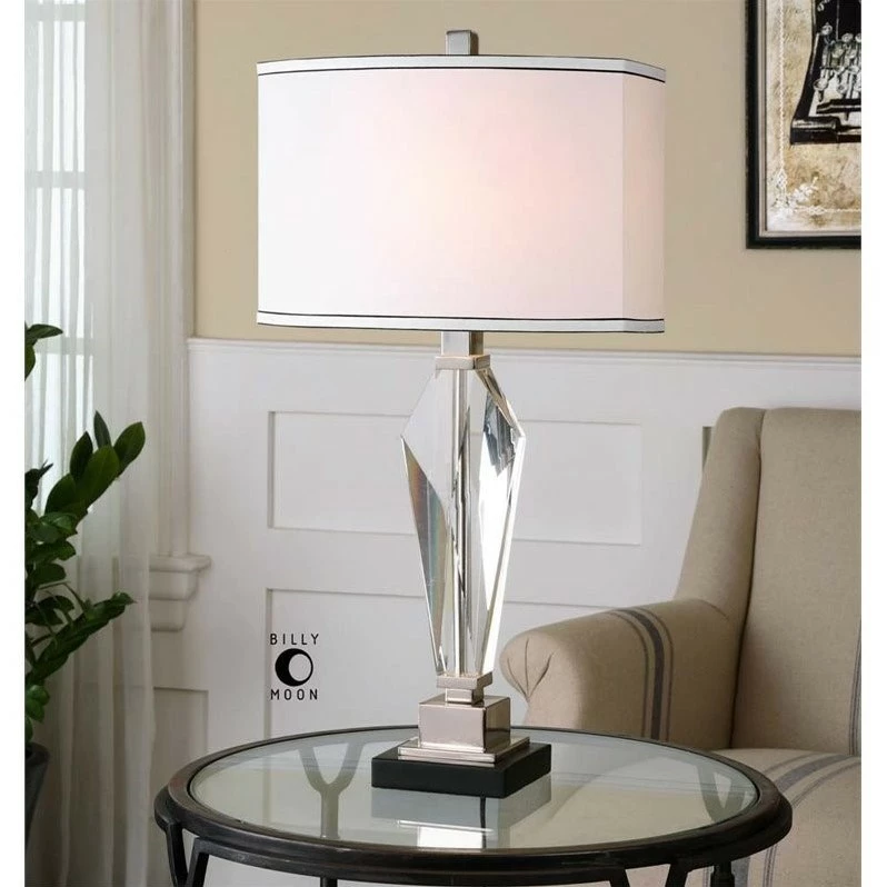Top 10 ๐คฉ Allora 1-Light Crystal And Steel Table Lamp In Polished Nickel Plated ๐ - Image 2