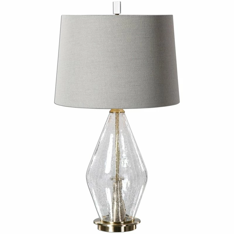 Cheap 🤩 Allora 1-Light Crackled Glass And Metal Lamp In Clear And Plated Brushed Brass ❤️