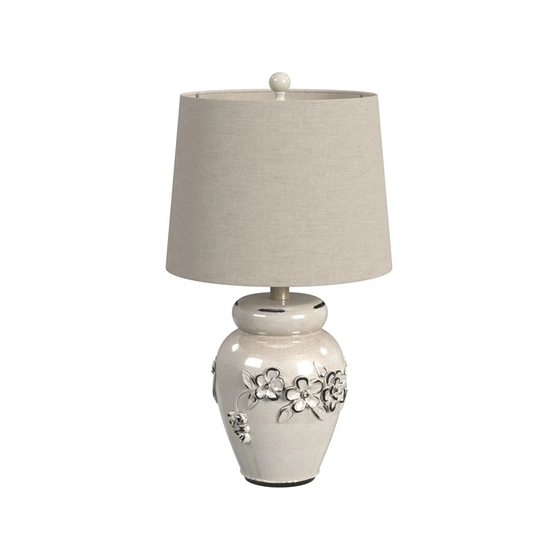 Hot Sale 🔔 Bassett Mirror Eleanore Ceramic Table Lamp In Crackled Ivory 🔥 - Image 2