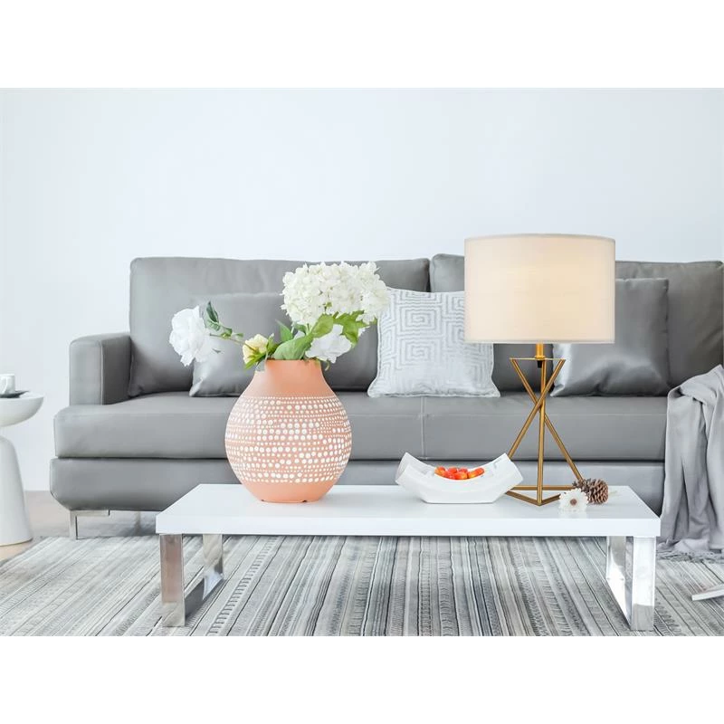 Discount ๐ ORE International 26.25" -Ester- Hourglass Designed Mid-Century Metal Table Lamp Matte Gold ๐ - Image 5