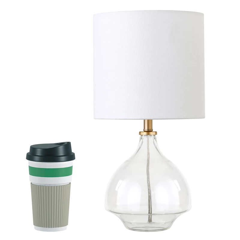 Best deal π Henn&Hart 8" Clear Glass Metal/Glass/Fabric Mini Lamp π 13 Best deal π Henn&Hart 8" Clear Glass Metal/Glass/Fabric Mini Lamp π - Image 11