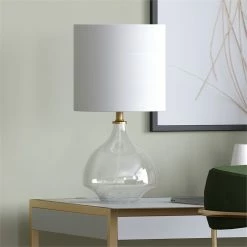 Best deal π Henn&Hart 8" Clear Glass Metal/Glass/Fabric Mini Lamp π 18 Best deal π Henn&Hart 8" Clear Glass Metal/Glass/Fabric Mini Lamp π -Safavieh Shop 2159072 5 L
