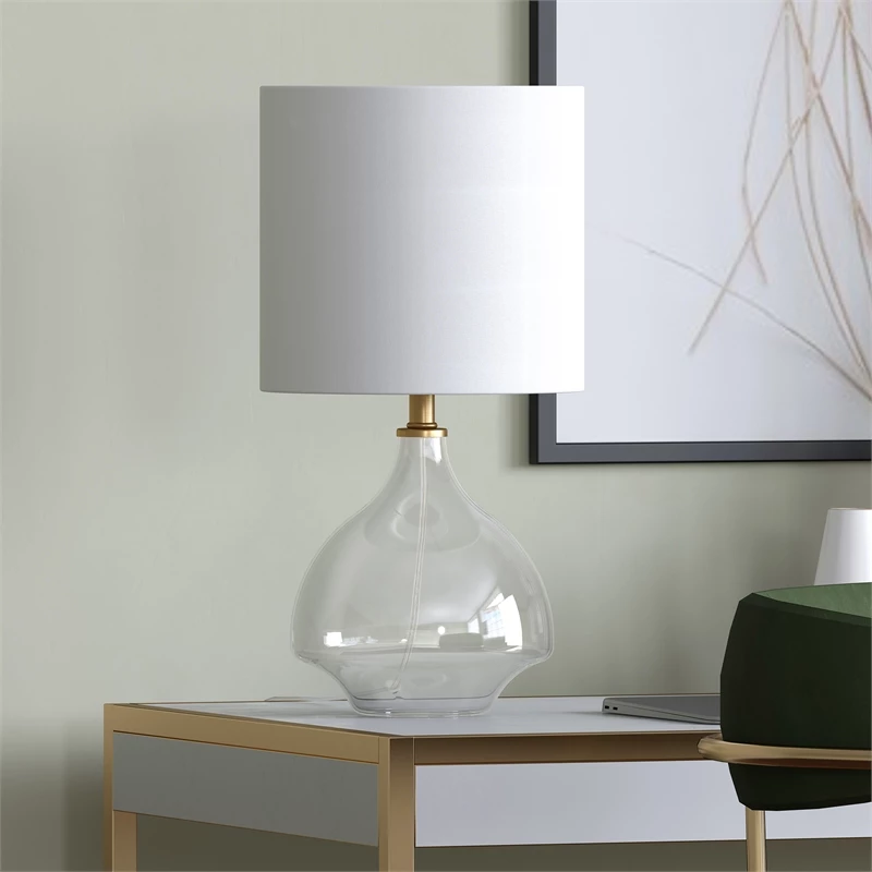 Best deal π Henn&Hart 8" Clear Glass Metal/Glass/Fabric Mini Lamp π 8 Best deal π Henn&Hart 8" Clear Glass Metal/Glass/Fabric Mini Lamp π - Image 6