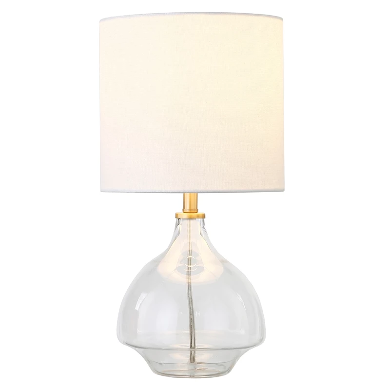 Best deal π Henn&Hart 8" Clear Glass Metal/Glass/Fabric Mini Lamp π 9 Best deal π Henn&Hart 8" Clear Glass Metal/Glass/Fabric Mini Lamp π - Image 7