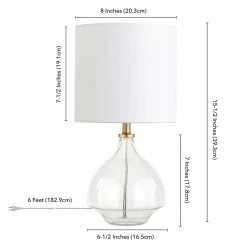 Best deal π Henn&Hart 8" Clear Glass Metal/Glass/Fabric Mini Lamp π 21 Best deal π Henn&Hart 8" Clear Glass Metal/Glass/Fabric Mini Lamp π -Safavieh Shop 2159072 8 L