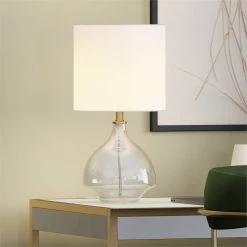 Best deal π Henn&Hart 8" Clear Glass Metal/Glass/Fabric Mini Lamp π 22 Best deal π Henn&Hart 8" Clear Glass Metal/Glass/Fabric Mini Lamp π -Safavieh Shop 2159072 9 L