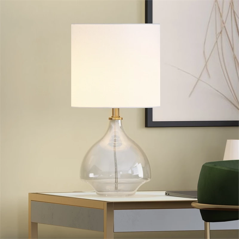Best deal π Henn&Hart 8" Clear Glass Metal/Glass/Fabric Mini Lamp π 12 Best deal π Henn&Hart 8" Clear Glass Metal/Glass/Fabric Mini Lamp π - Image 10