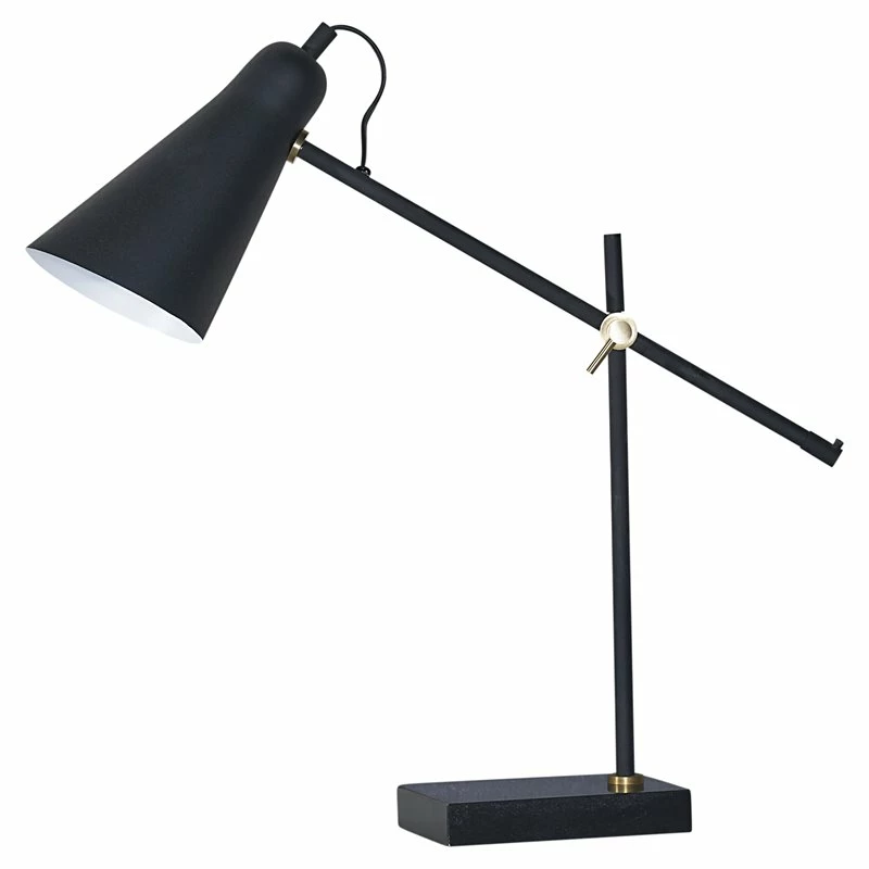 Cheapest 🎁 Sunpan Gino 23" Mid-Century Metal And Granite Table Lamp In Black ⌛