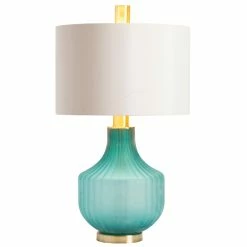 Best reviews of ⌛ Crestview Collection Isabella Table Lamp Blue Coastal Glass 17x17x30" Coastal Style 😍