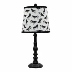 Flash Sale 😉 HomeRoots 25" Traditional Resin Table Lamp With Cow Printed Shade In Black 🔥