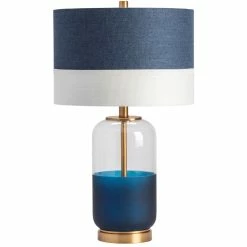 Flash Sale 🧨 Crestview Collection The Nautica Table Lamp Blue Glass 25.5"Ht. Coastal Style 🤩