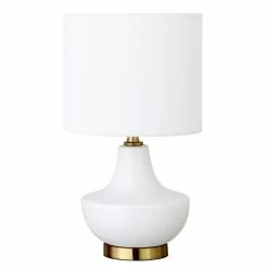 Best reviews of ⌛ Henn&Hart 7" Matte White Ceramic/Fabric Mini Lamp 🔔