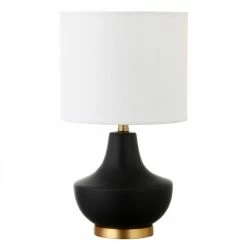 Best reviews of ⭐ Henn&Hart 7" Matte Black Ceramic/Fabric Mini Lamp 😀