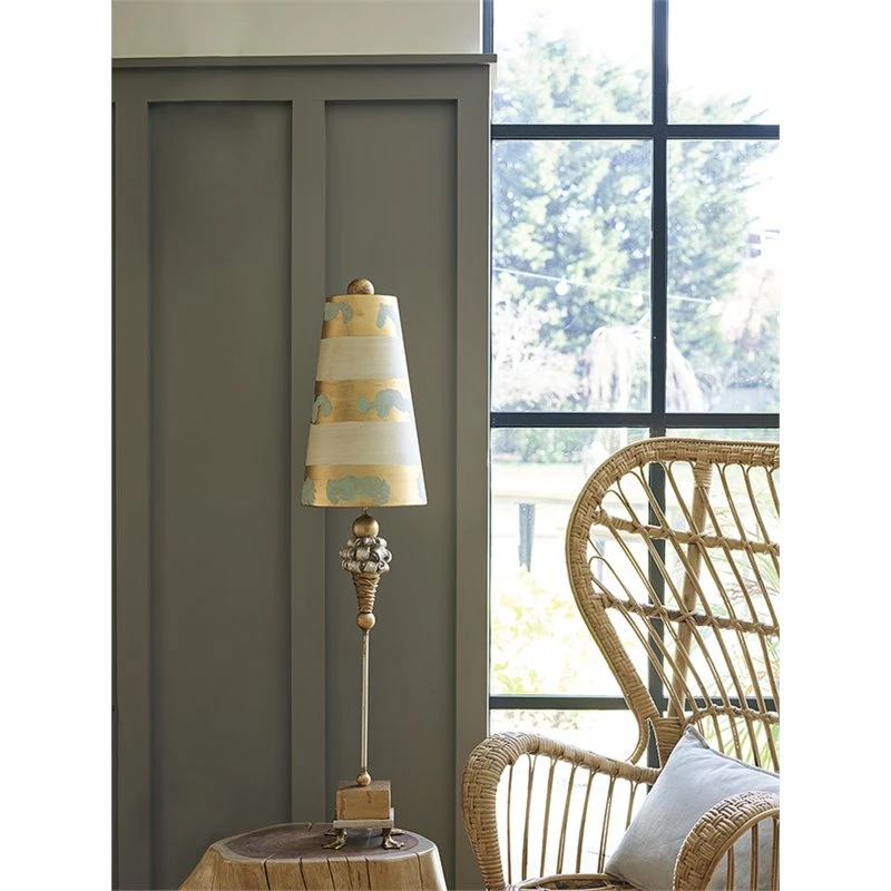 Deals ๐ Lucas McKearn Pompadour Luxe Traditional Resin Buffet Lamp In Gold/Silver ๐ - Image 2