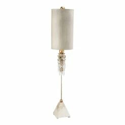 Brand new ✔️ Lucas McKearn Madison Traditional Crystal Buffet Lamp In White Crackle/Gold 😍