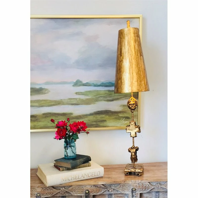 Cheap ๐คฉ Lucas McKearn Fragment Traditional Resin Table Lamp In Gold Leaf ๐ - Image 2