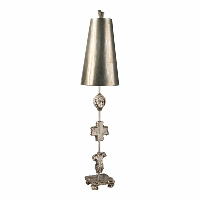 Promo ๐ Lucas McKearn Fragment Traditional Resin Table Lamp In Silver Leaf โจ
