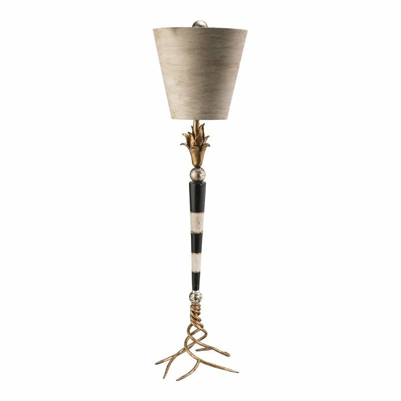 Budget ๐ Lucas McKearn Flambeau Traditional Resin Table Lamp In Black/Cream โญ