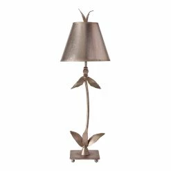 Budget 🤩 Lucas McKearn Red Bell Traditional Metal Table Lamp In Silver 🤩