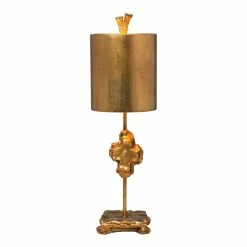 New 💯 Lucas McKearn Cross Traditional Resin Table Lamp In Gold Leaf ✔️