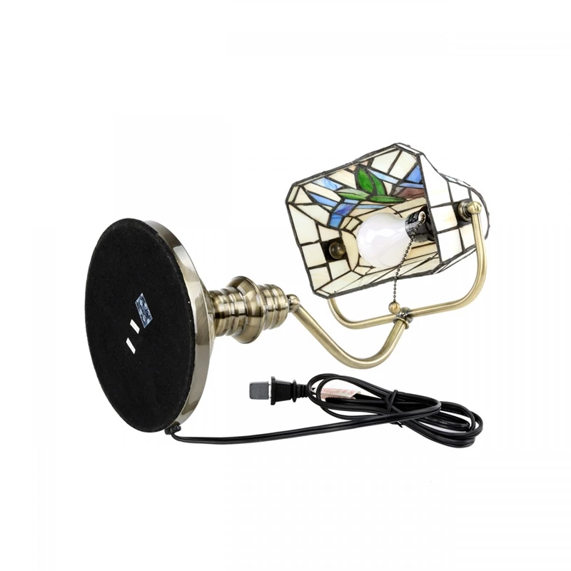 Promo ✨ Renovators Supply Manufacturing Table Lamp Antique Brass Style Stained Floral Glass 14" Height X 9.5" Width 🎁 - Image 2