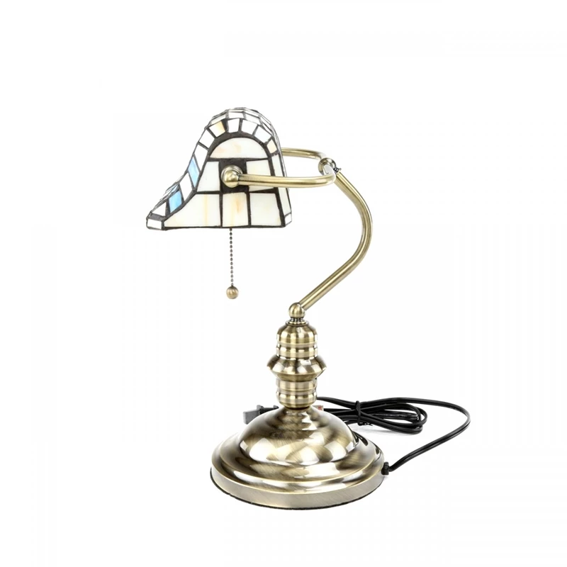 Promo ✨ Renovators Supply Manufacturing Table Lamp Antique Brass Style Stained Floral Glass 14" Height X 9.5" Width 🎁 - Image 7