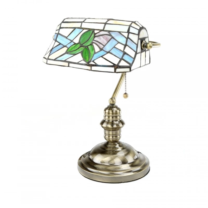 Promo ✨ Renovators Supply Manufacturing Table Lamp Antique Brass Style Stained Floral Glass 14" Height X 9.5" Width 🎁 - Image 9