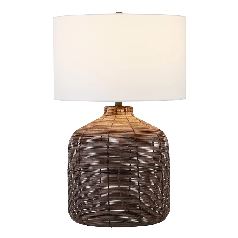 Best Pirce ๐งจ Henn&Hart 17" Umber Rattan Rattan/Metal/Fabric Table Lamp โ - Image 2