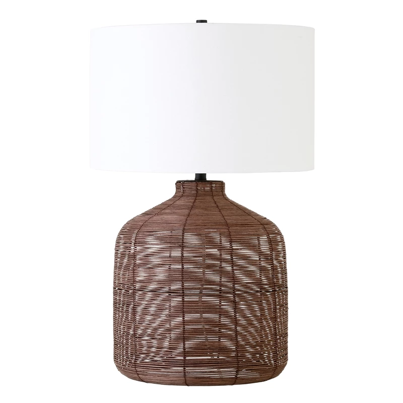 Best Pirce ๐งจ Henn&Hart 17" Umber Rattan Rattan/Metal/Fabric Table Lamp โ