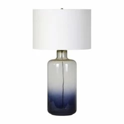 Wholesale 😍 Maklaine Contemporary Round Table Lamp In Blue Ombre Glass 👏