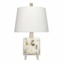 Best deal 👍 Jamie Young Co Bijou Traditional Stone Table Lamp In White/Gray/Champagne Leaf 😍