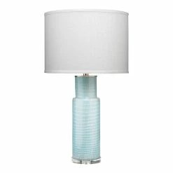 Cheap 🎁 Jamie Young Co Atwater Coastal Glass And Acrylic Table Lamp In Sky Blue 🔥