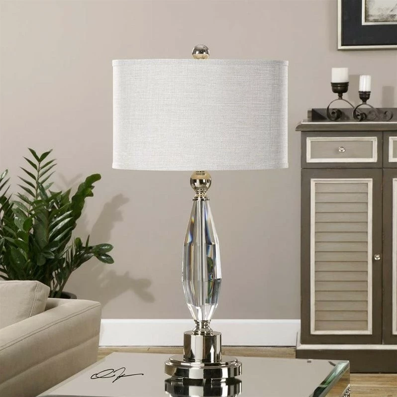 Brand new ๐ Bowery Hill Modern Cut Crystal Lamp With Plated Polished Nickel ๐ - Image 2