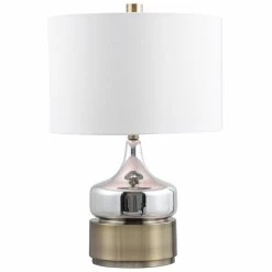 Promo ✔️ Bowery Hill Contemporary Mid Century Table Lamp In Chrome 💯