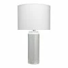 New 🔔 J&D Designs Bella Coastal Ceramic Table Lamp With Linen Shade In Gray Finish 👏