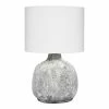 Best deal 🎁 J&D Designs Blake 14.5" Coastal Ceramic And Cotton Table Lamp In Gray Textured 👍