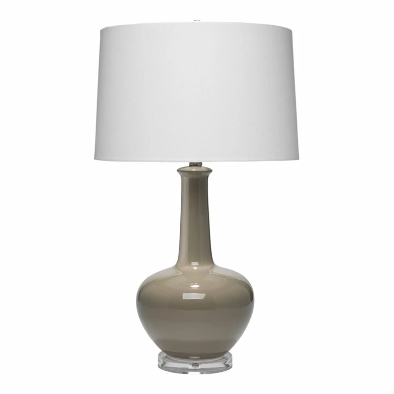 Brand new ๐ฏ J&D Designs Gwen Traditional Ceramic Table Lamp With Drum Shade In Gray Finish โ
