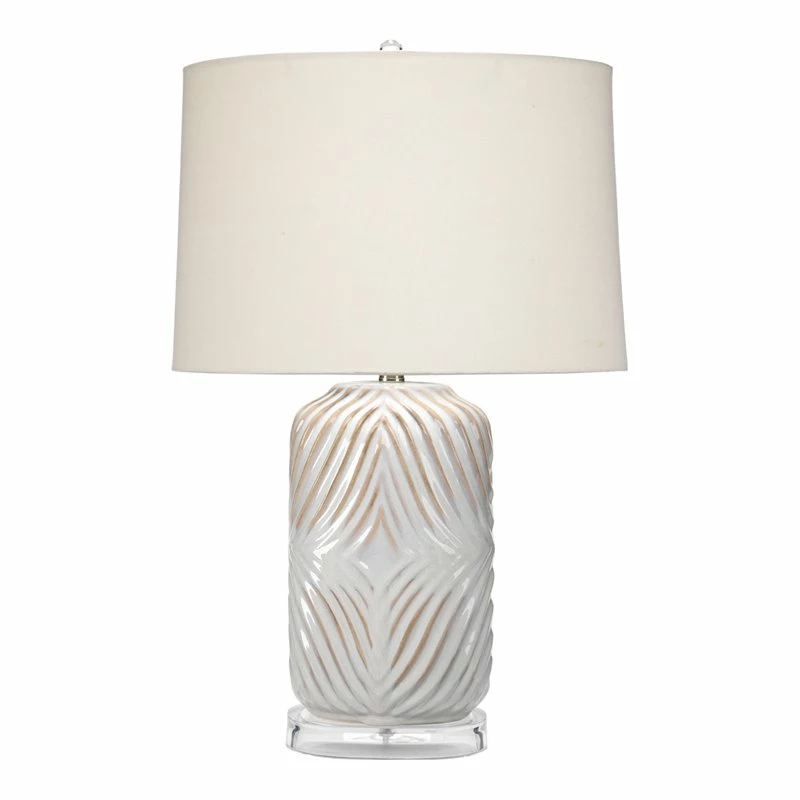Brand new ๐ฏ J&D Designs Harper Traditional Ceramic Table Lamp In White And Natural Finish ๐