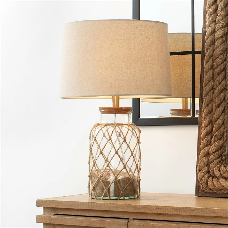 Top 10 ๐ J&D Designs JandD Designs Coastal Rope And Glass Table Lamp In Clear And Natural Finish ๐ - Image 2