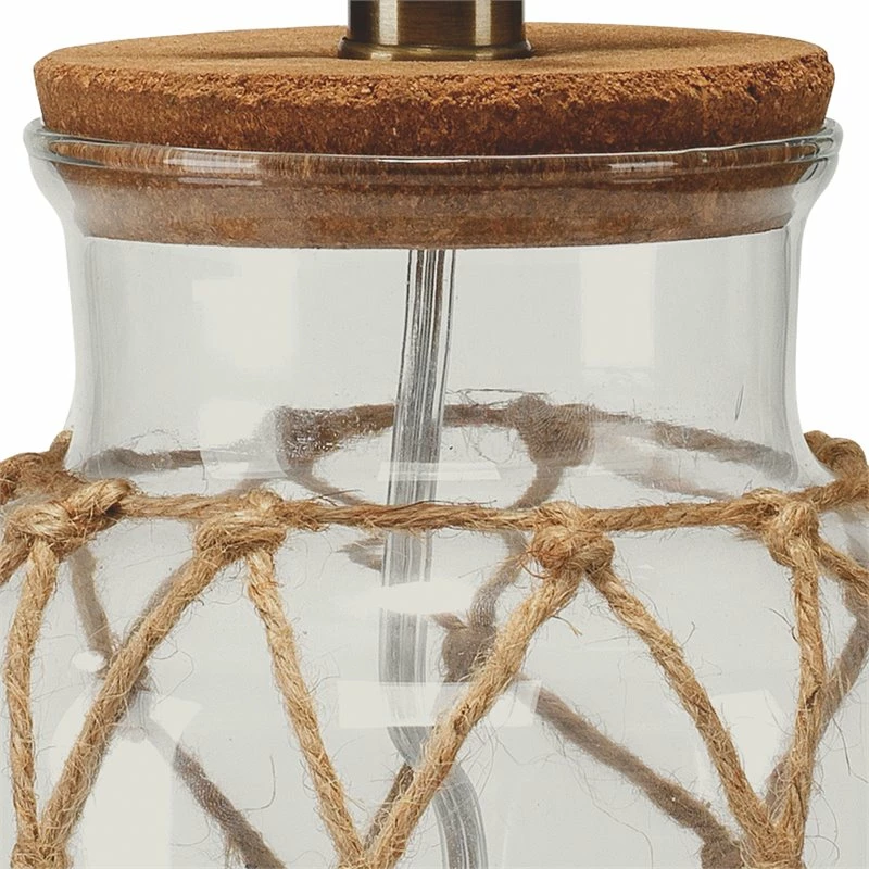 Top 10 ๐ J&D Designs JandD Designs Coastal Rope And Glass Table Lamp In Clear And Natural Finish ๐ - Image 3